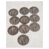 10 Standing Liberty Quarters