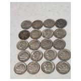 20 Silver Roosevelt Dimes