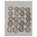 20 Silver Roosevelt Dimes
