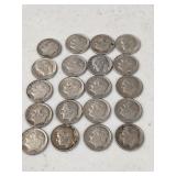 20 Silver Roosevelt Dimes