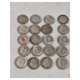 20 Silver Roosevelt Dimes