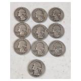 10 Sivler Washington Quarters