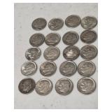 20 Silver Roosevelt Dimes