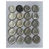 20 Silver Roosevelt Dimes