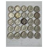 25 Silver Roosevelt Dimes