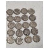 20 Silver Roosevelt Dimes