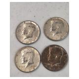 4 1964 Kennedy Halves