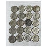 20 Silver Roosevelt Dimes