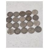 20 Silver Roosevelt Dimes