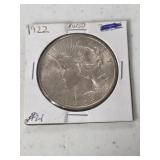 1 1922 Silver Peace Dollar AU-50
