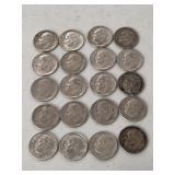 20 Silver Roosevelt Dimes