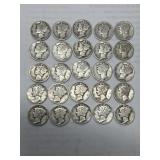 25 Mercury Dimes