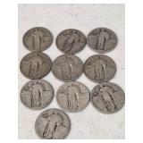 10 Standing Liberty Quarters