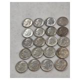 20 Silver Roosevelt Dimes