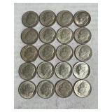 20 Silver Roosevelt Dimes