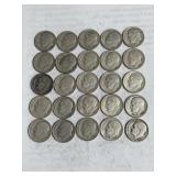 25 Silver Roosevelt Dimes