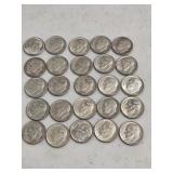 25 Silver Roosevelt Dimes