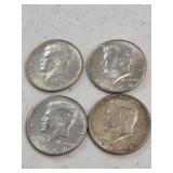 4 1964 Kennedy Halves