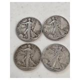 4 Walking Liverty Halves