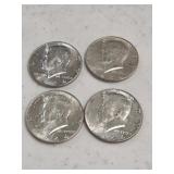 4 1964 Kennedy Halves