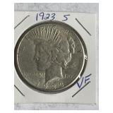 1 1923-S Peace Silver Dollar VF