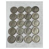 20 Silver Roosevelt Dimes