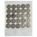 25 Mercury Dimes