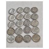 20 Silver Roosevelt Dimes