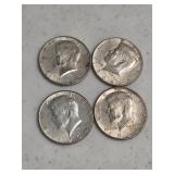 4 1964 Kennedy Halves