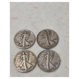 4 Walking Liverty Halves