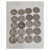 20 Silver Roosevelt Dimes