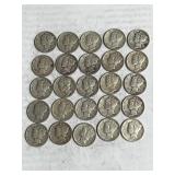 25 Mercury Dimes
