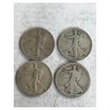 4 Walking Liberty Halves