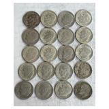 20 Silver Roosevelt Dimes