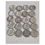 20 Silver Roosevelt Dimes