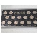 1 1941-1945 Silver Mercury Dime Set 15 Pc