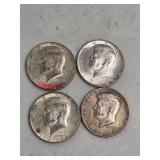 4 1964 Kennedy Halves