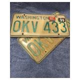 PAIR OF WASHINGTON OKV-443 METAL PLATES