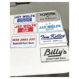 7 Misc metal Dealer Adv Plates-see pictures