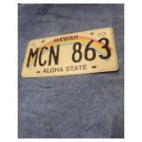 HAWAII MCN 863 METAL PLATE