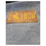 WYOMING 2-183 U 1968 METAL PLATE