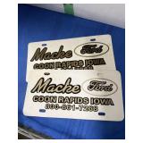 Two Dealer Advertising Plates -see picture
