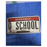 METAL NEBRASKA O SCHOOL ATHELITIC LICENSE PLATE