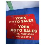 Two Dealer Advertising Plates -see picture