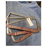 3-DRIVE SAFELY LICENSE PLATE BRACKETS METAL