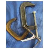 PAIR OF C-CLAMPS  1-4" , 1-CRAFTSMAN 5"