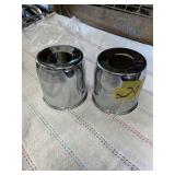 2 CHROME CENTER CAPS  4" X 4"