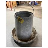 METAL CHICKEN FEEDER  16" DIAMETER 15" TALL