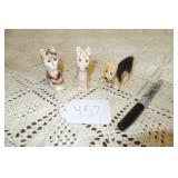 LOT OF 3 WOODEN HAND-CARVED MINI ANIMALS
