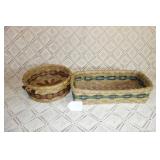 PAIR OF HANDCRAFTED WOVEN BASKETS BY KRI